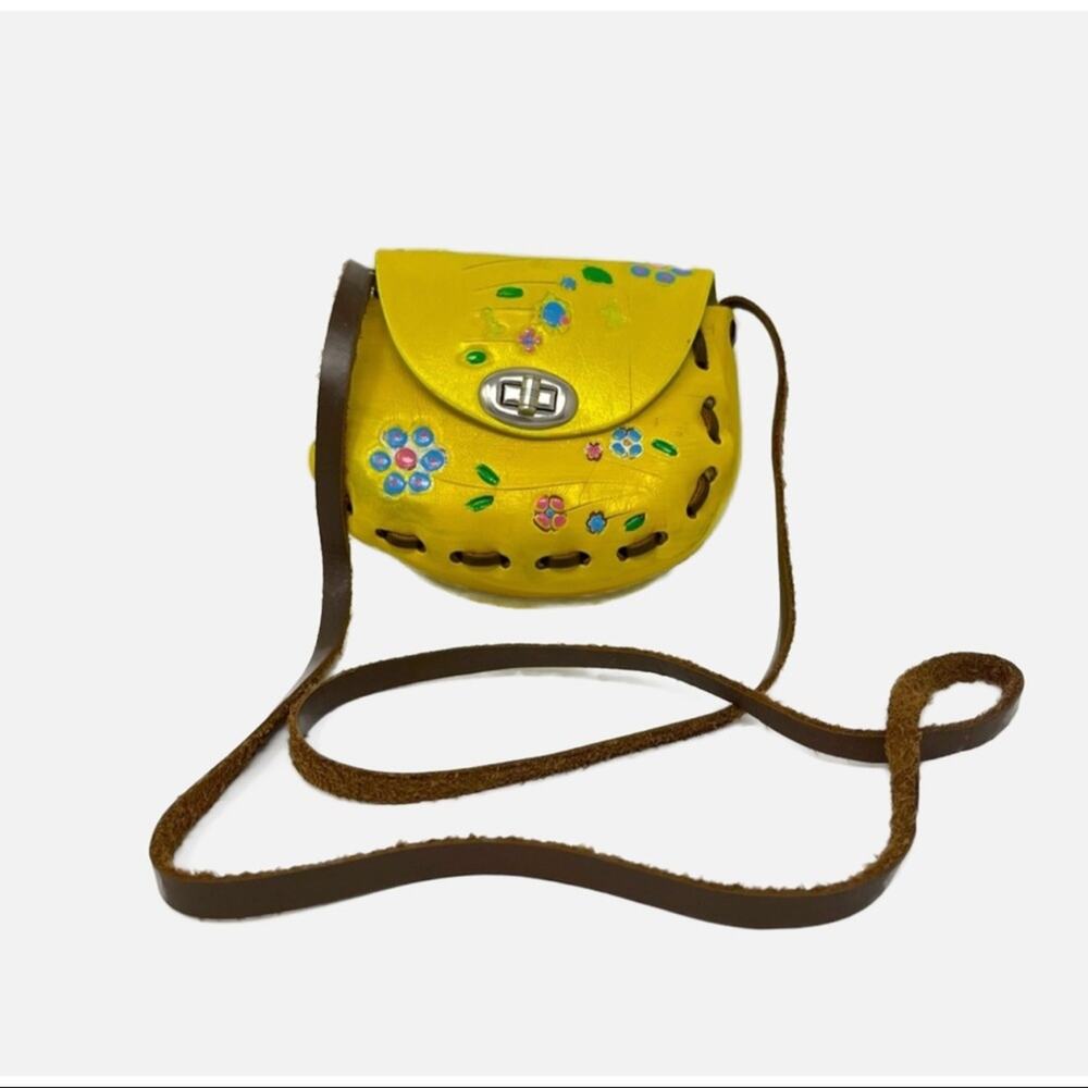 Vintage Leather Boho Painter Leather Micro Bag